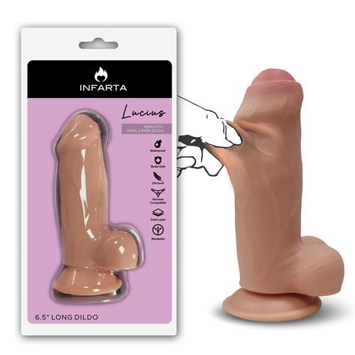 Realistic Double Layer Dildo Lucius Infarta Toys Juguetes Vulva