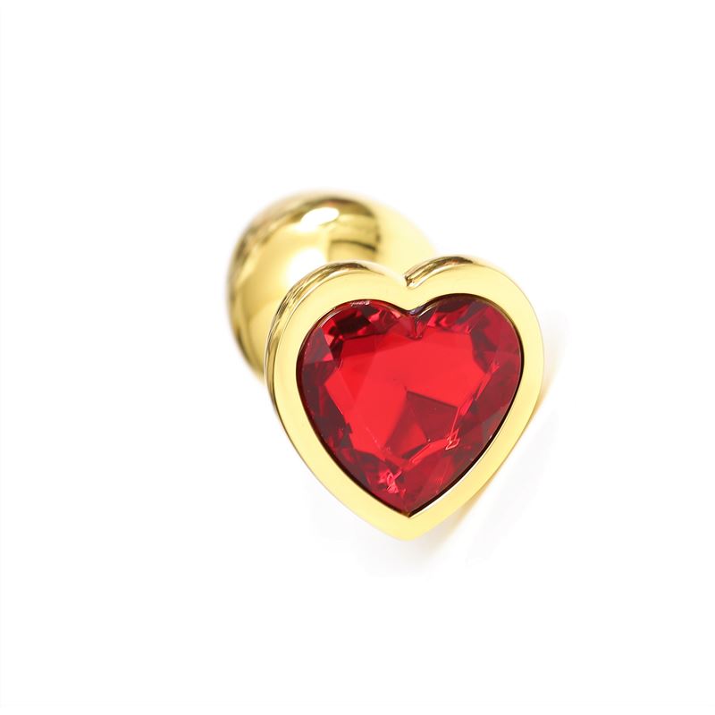 Plug Anal Metalico Dorado Con Joya Corazon Small X Mm Gs Bulk